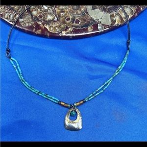 SILPADA Turquoise Beaded Pendant Necklace 16”